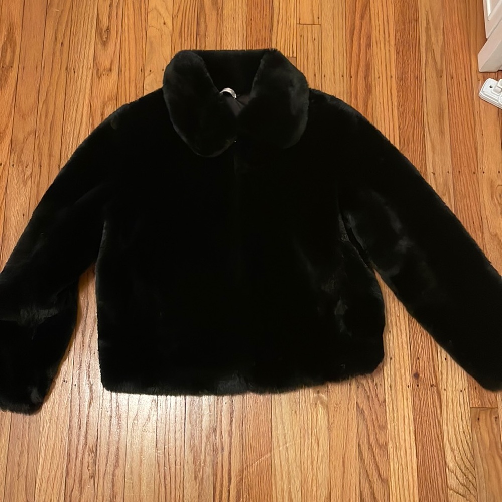 Faux fur black jacket from Brandy Melville!